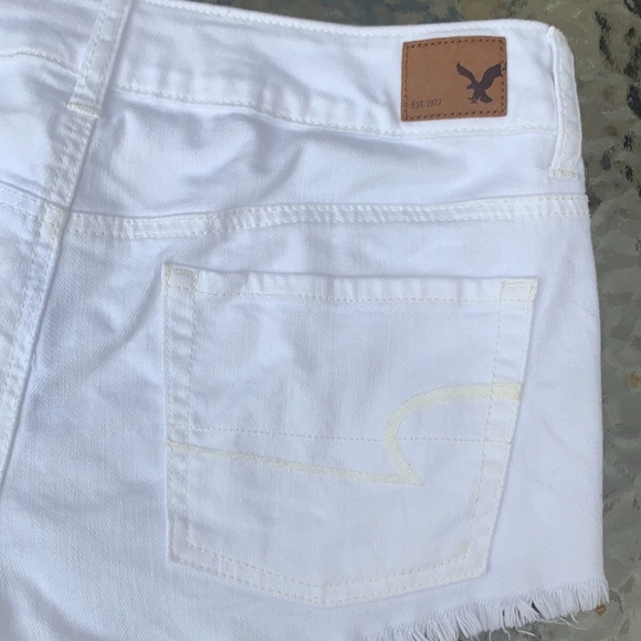 AEO Distressed White Cut-offs with Matte Sequins - Picture 5 of 10